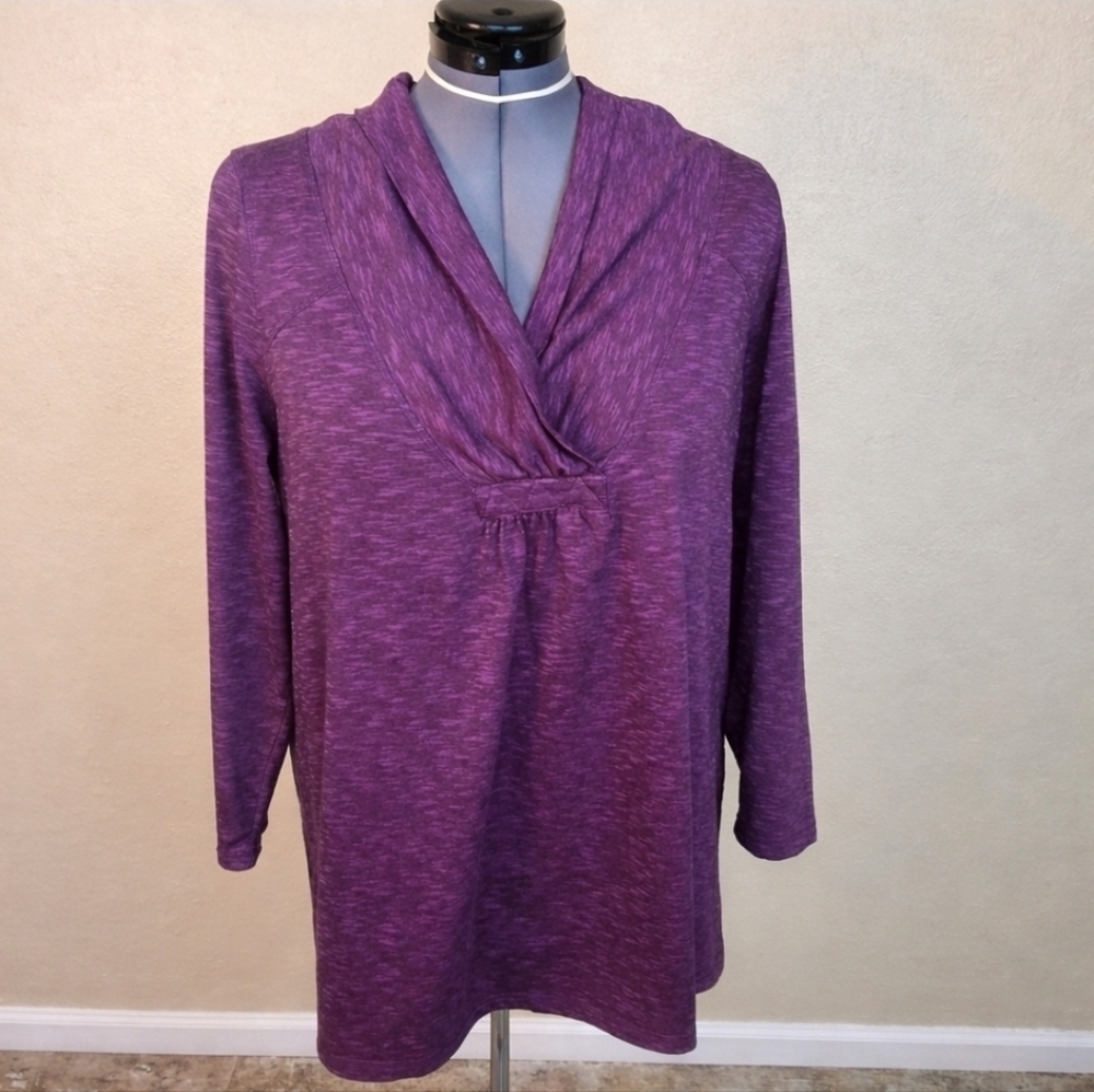 Catherines Purple Mottled Print Long Sleeve Tunic Size 18/20 (8099)